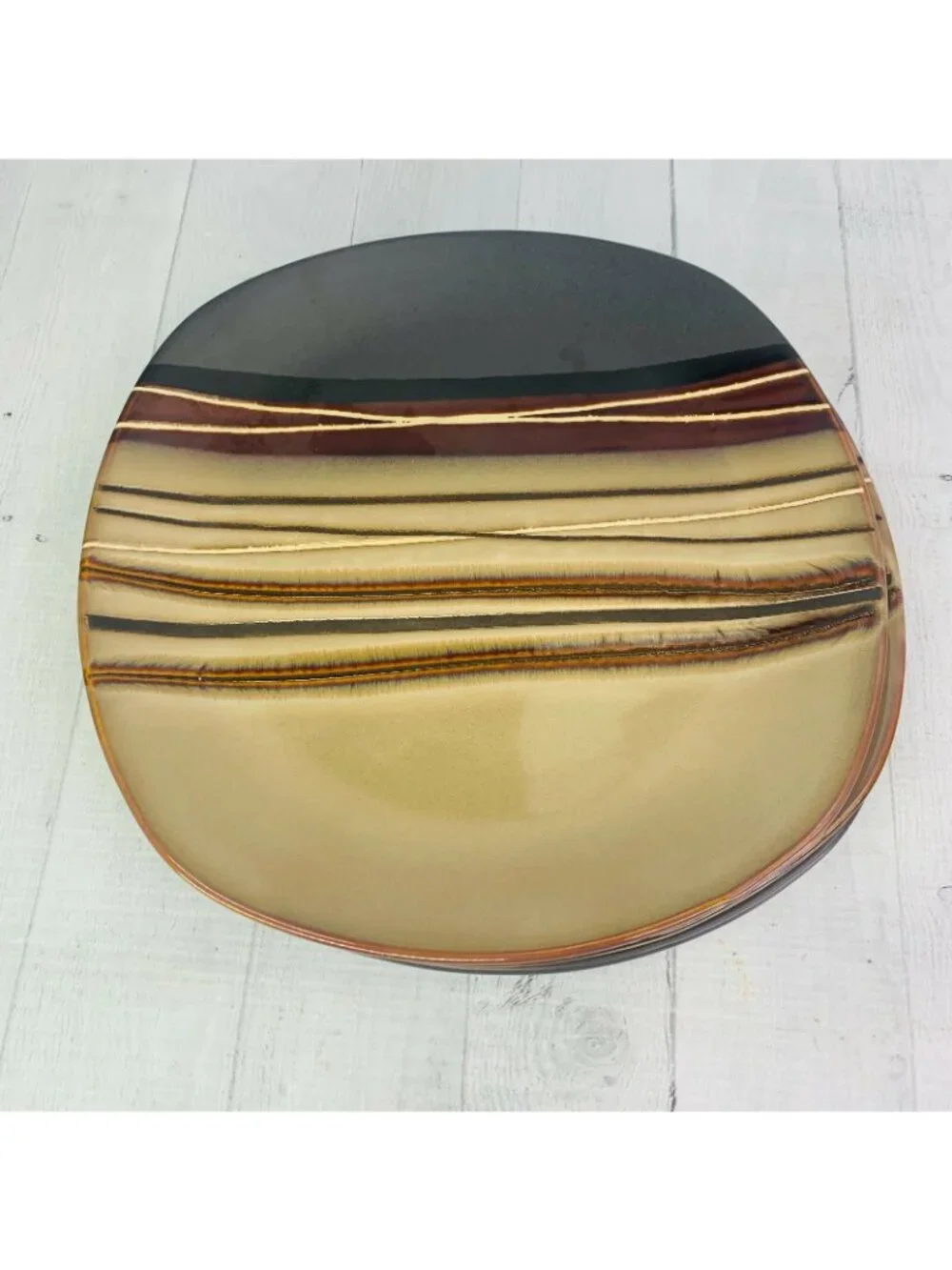 Better Homes And Gardens BAZAAR BURGUNDY Brown Stoneware Dinner Plates Set of 4